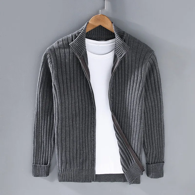 Men's ribbed knit cardigan for laid-back layering