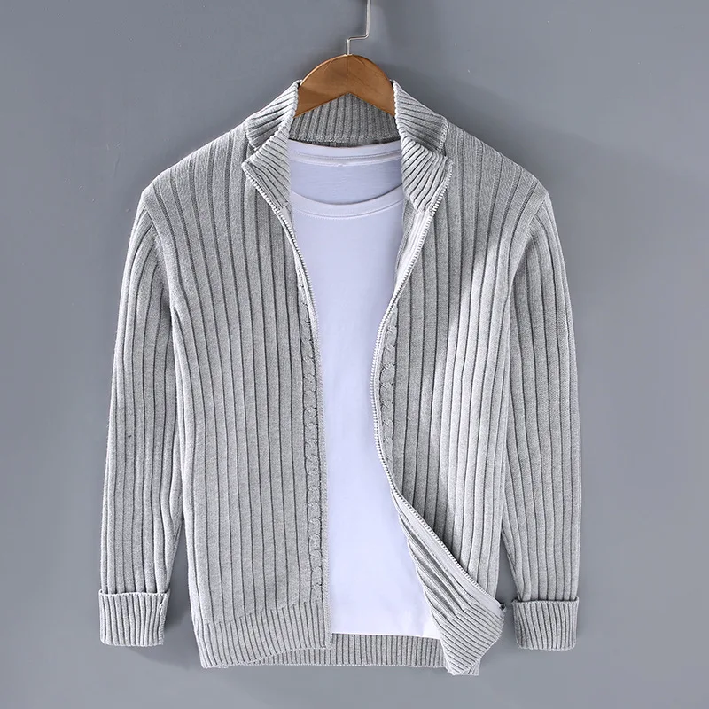 Men's ribbed knit cardigan for casual layering