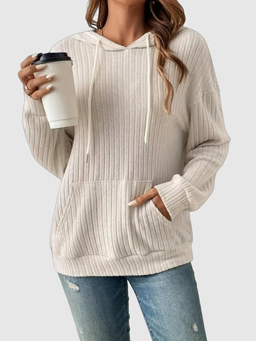 Women's minimalist ribbed hoodie