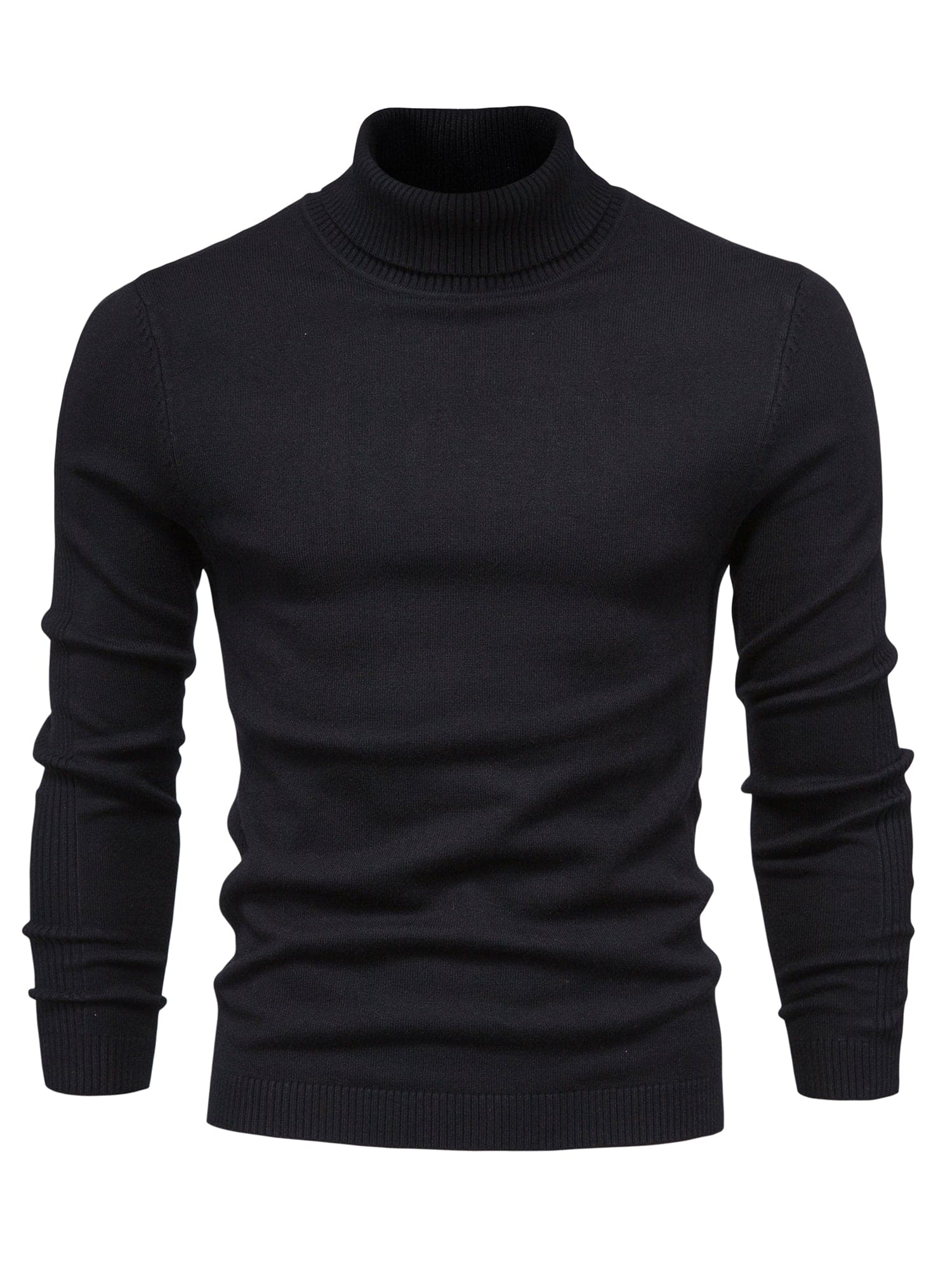 Men's pullover sweater casual slim fit turtleneck