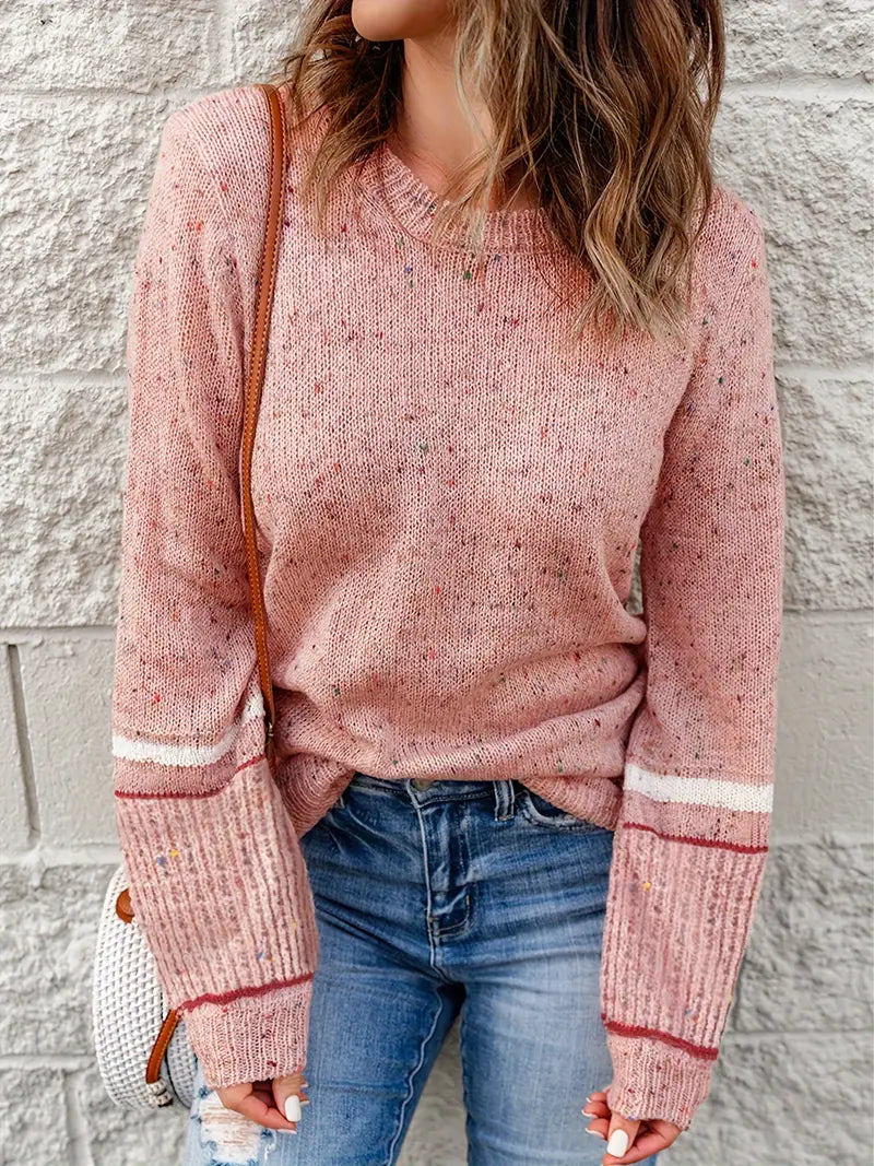 Women's speckled knit sweater