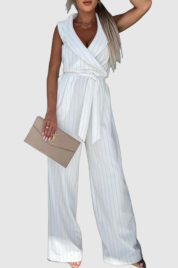 Fiona - straight lace-up high waist jumpsuits