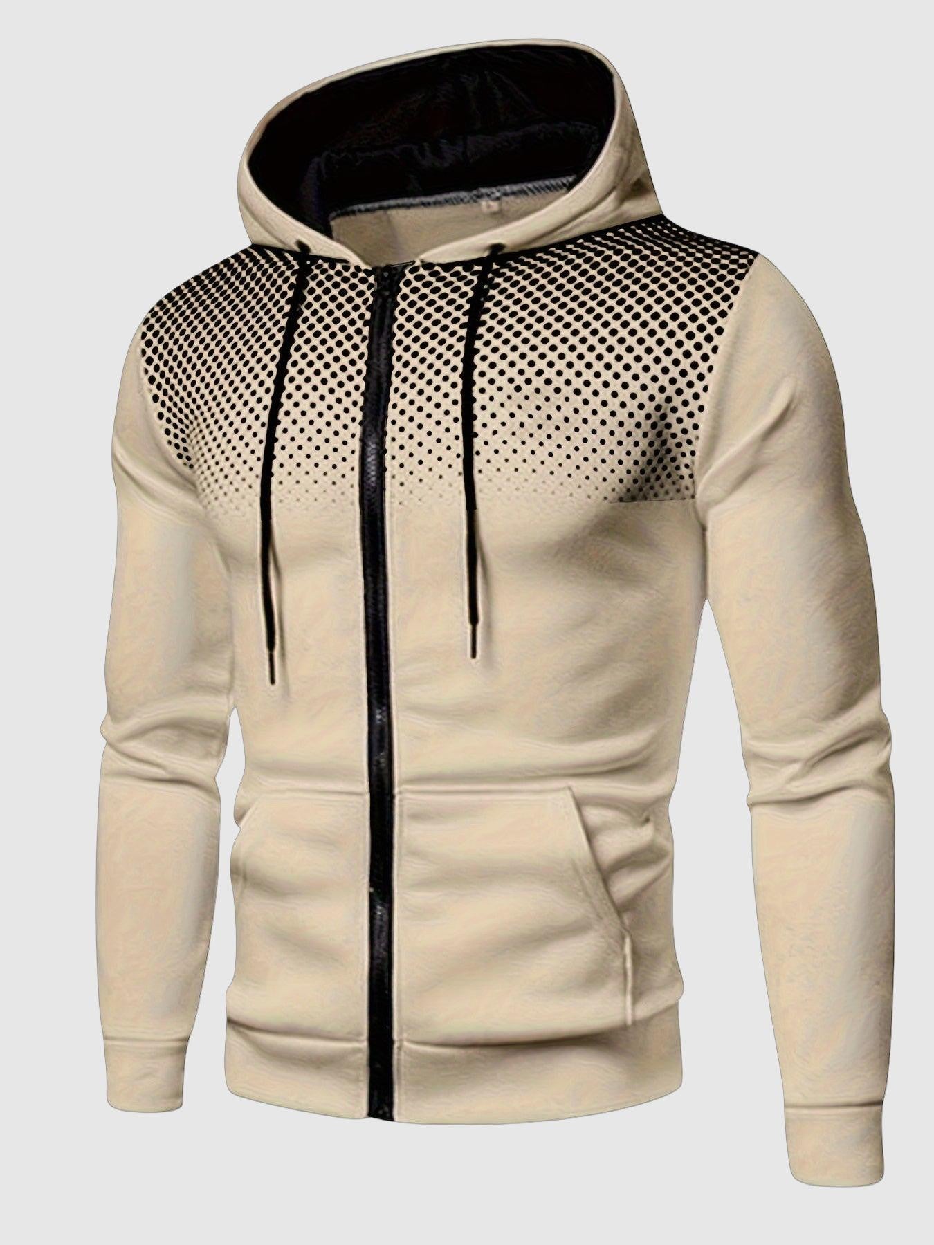 Solid thermal hoodie men's casual pullover sweatshirt