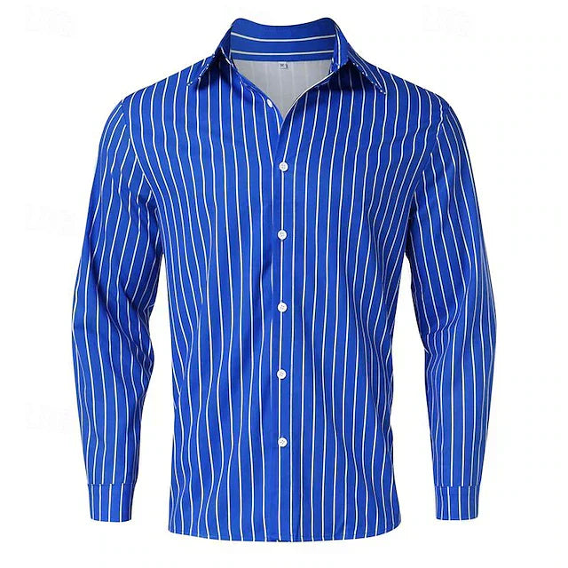 Men's bold striped button-up shirt