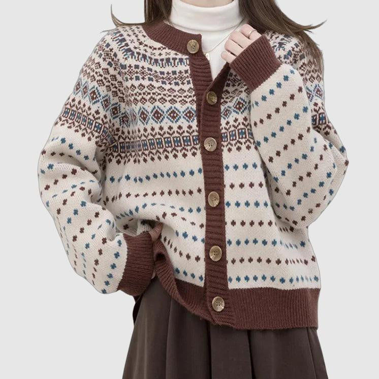 Women's vintage fair isle cardigan