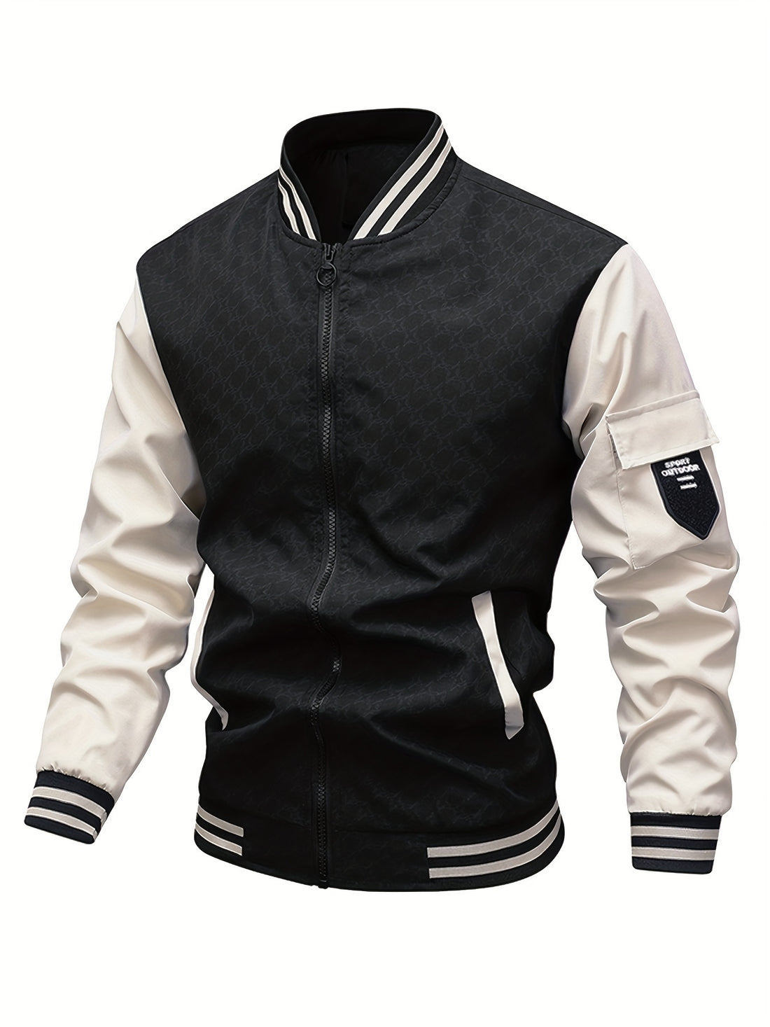 Color block varsity jacket for men