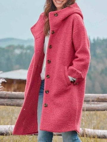 Loose fit long sleeve street fashion winter coat for women