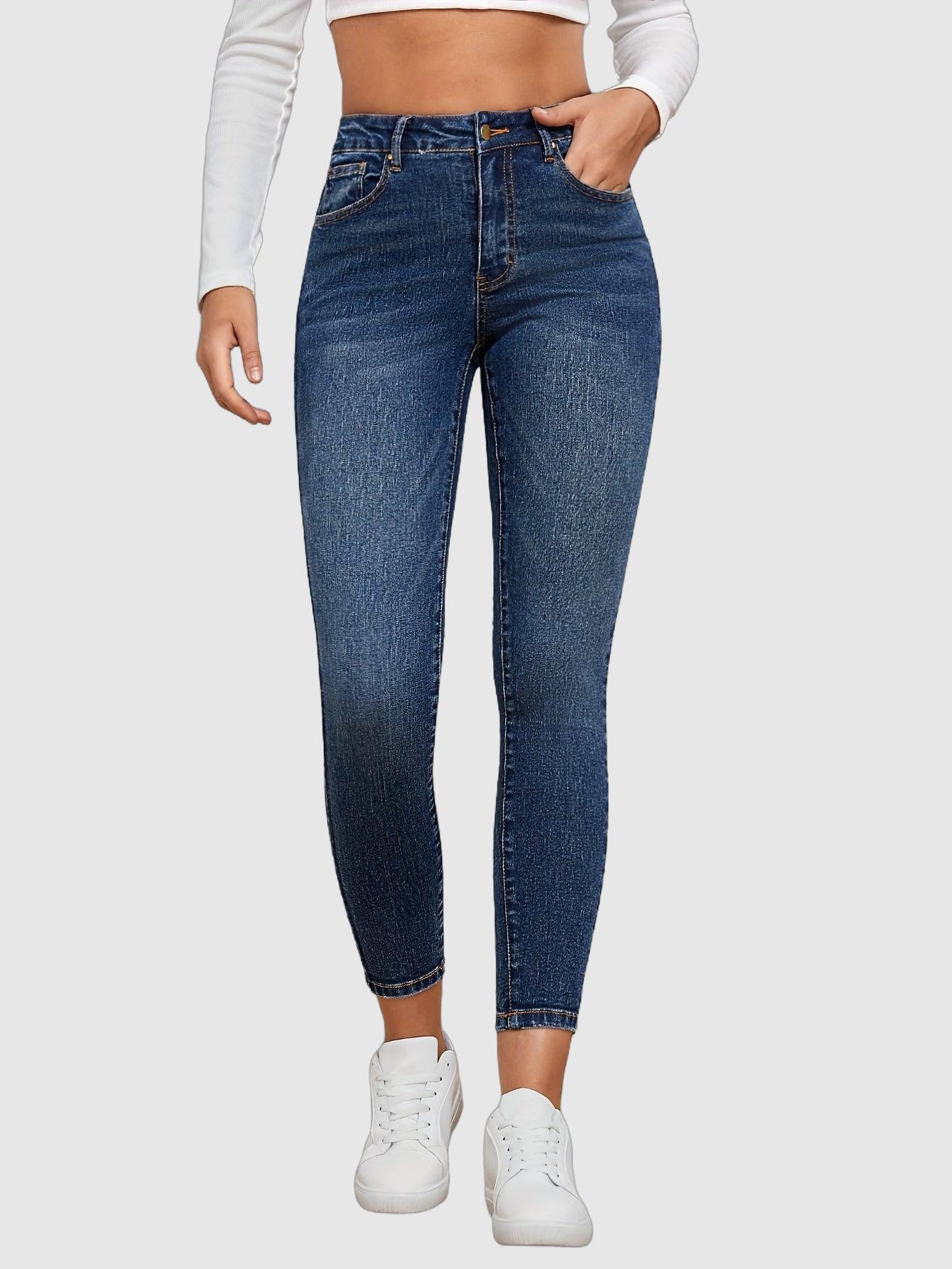 Isabella - dark blue skinny jeans