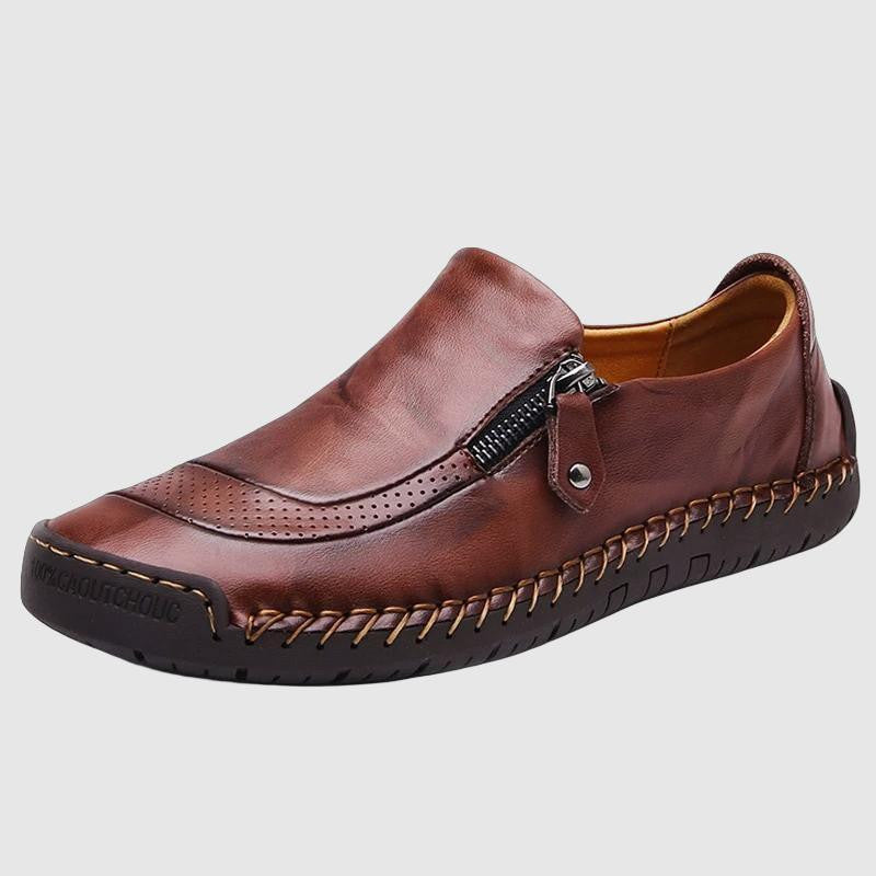 Men's casual loafers with side zipper