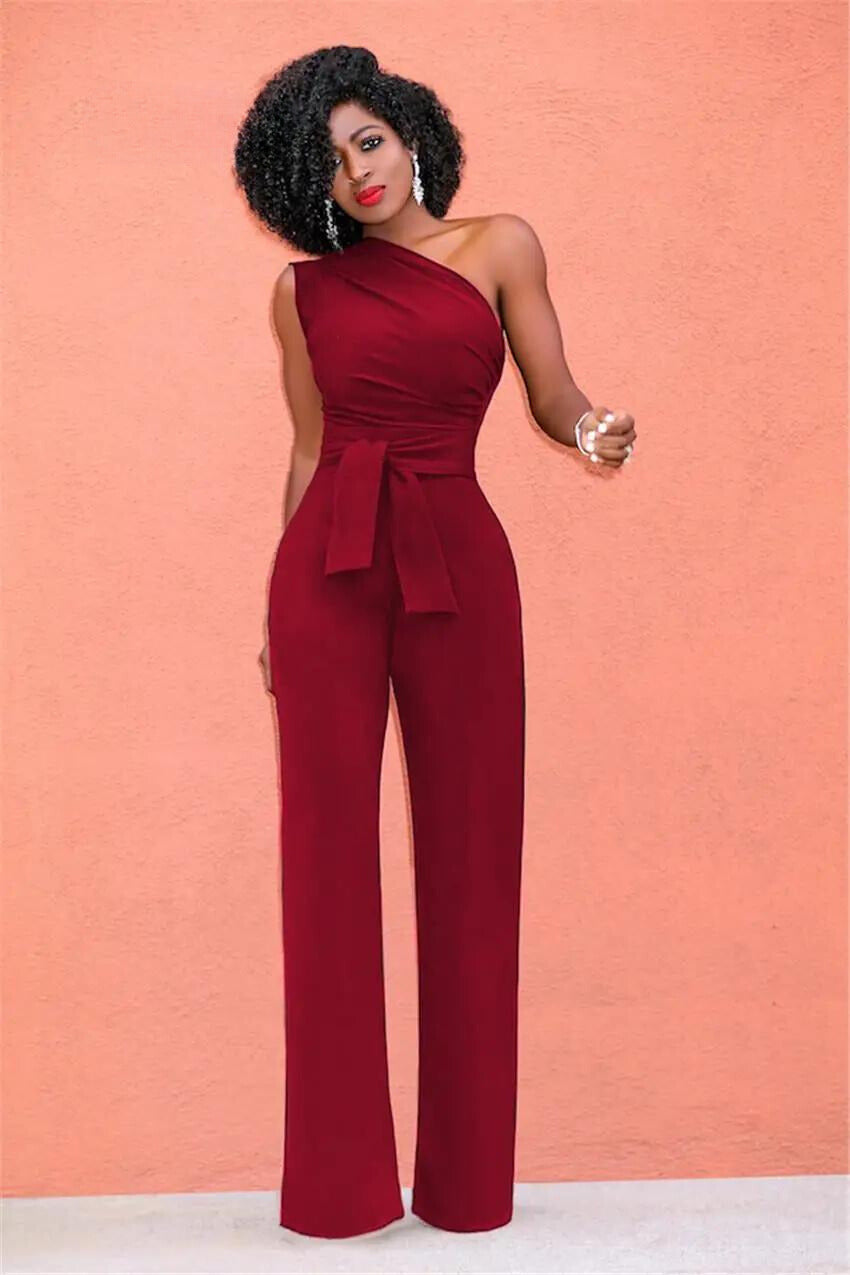 Elegant one-shoulder jumpsuit for women