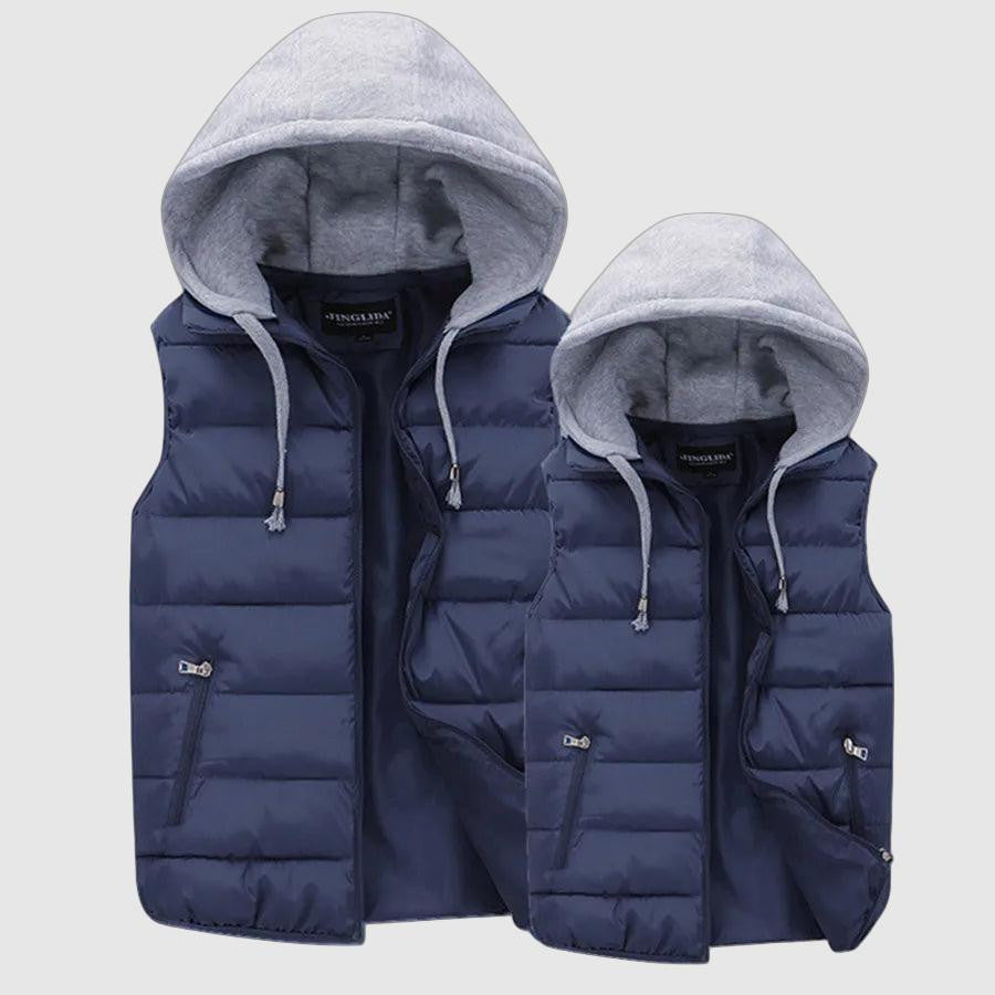 Spring/autumn men's hooded puffer vest