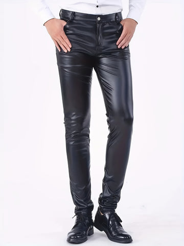 Skinny pants for men with zipper detail for all season wear