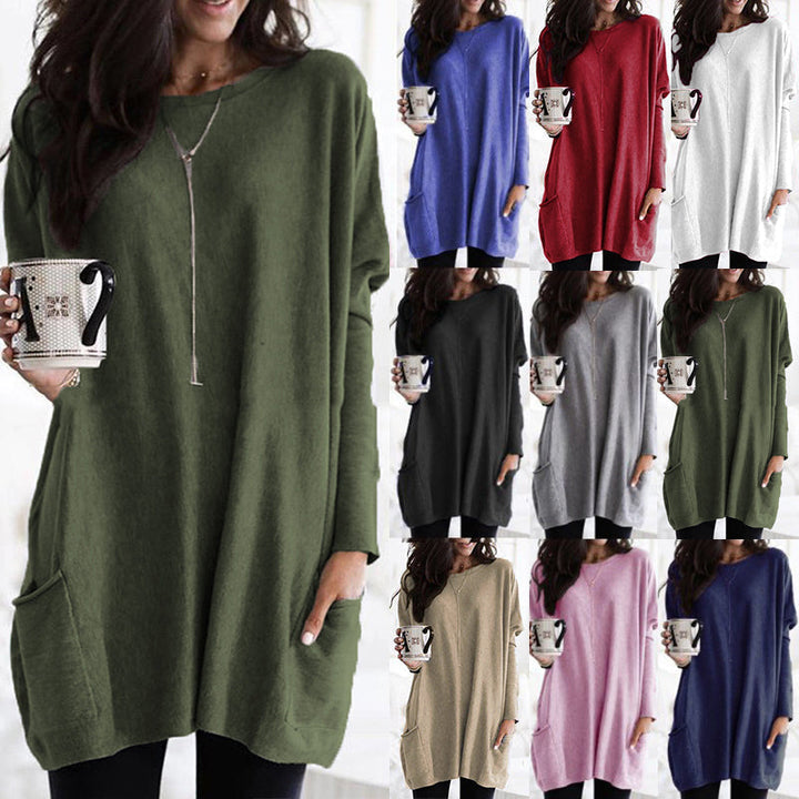 Women's relaxed fit pocket tunic for everyday comfort