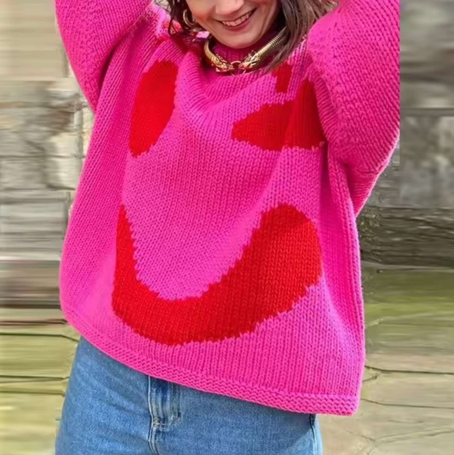 Oversized Cotton Knitted Sweater for Women