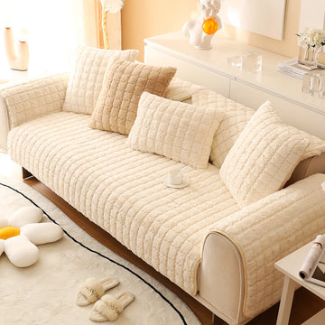 Plush Quilted Sofa Slipcover