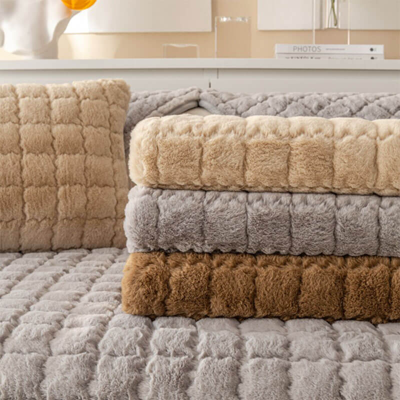 Plush Quilted Sofa Slipcover