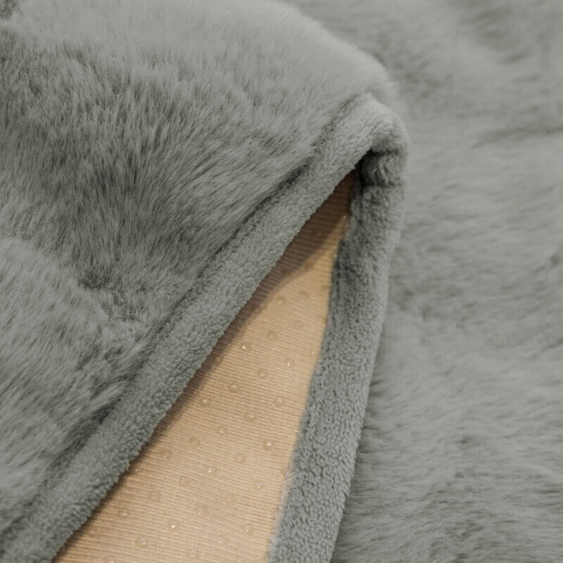 Plush Faux Fur Quilted Sofa Slipcover