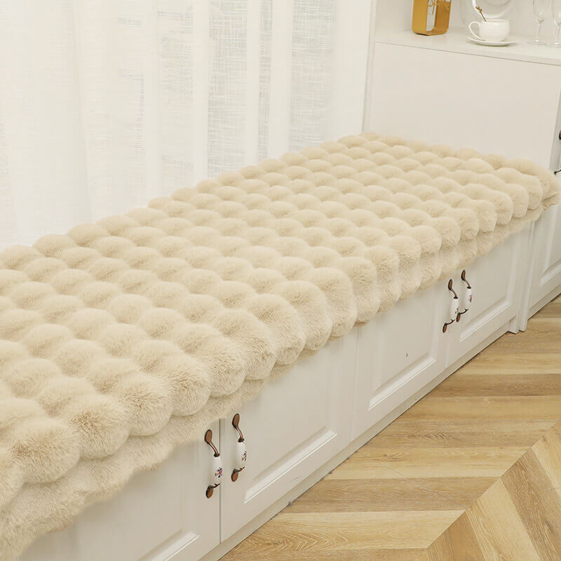 Plush Faux Fur Quilted Sofa Slipcover