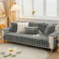 Plush Faux Fur Quilted Sofa Slipcover