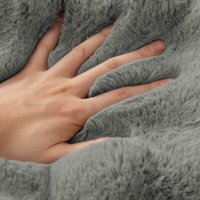 Plush Faux Fur Quilted Sofa Slipcover