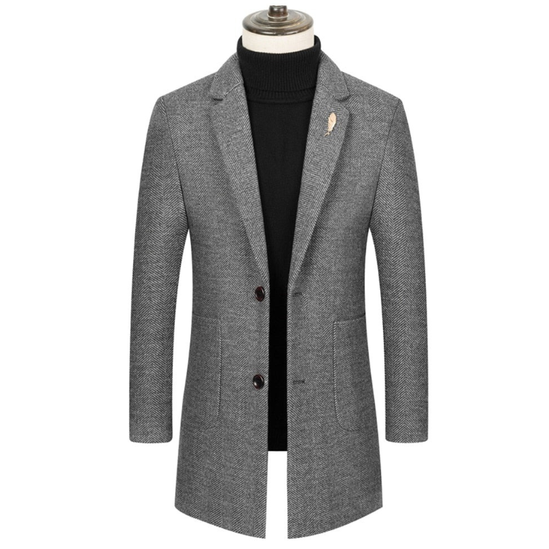 Men's single-breasted business casual trench coat