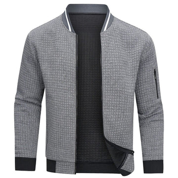 Men's winter sports casual plaid zipper jacket with pockets