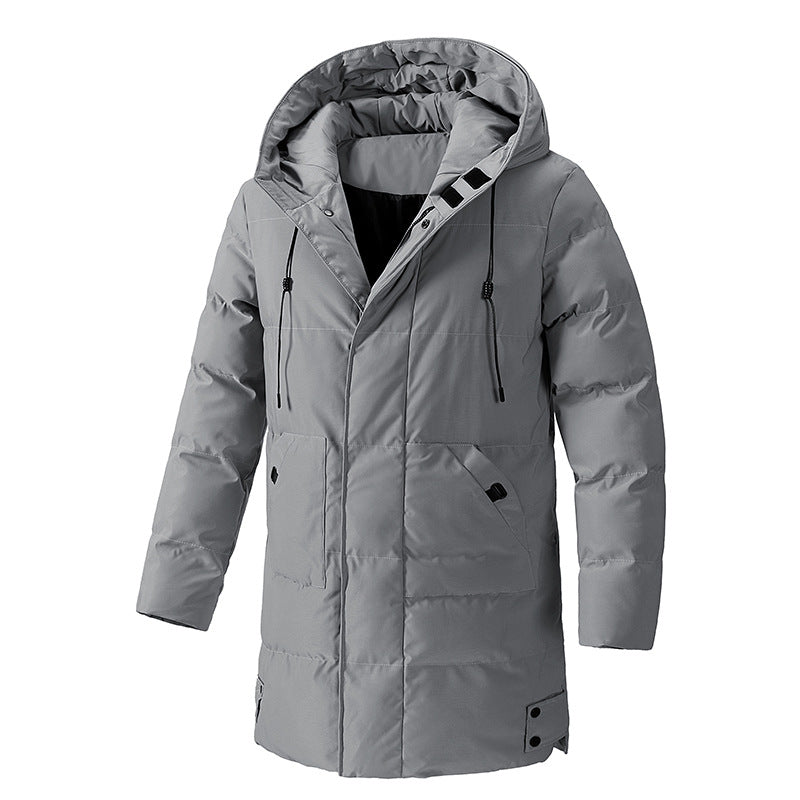 Men’s Padded Parka Jacket - Quilted Long Fit - Insulated Hood - Weather-Resistant