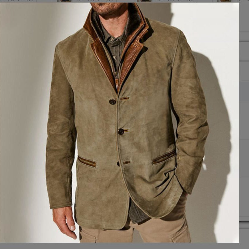 Men's retro casual jacket with wear-resistant windproof design