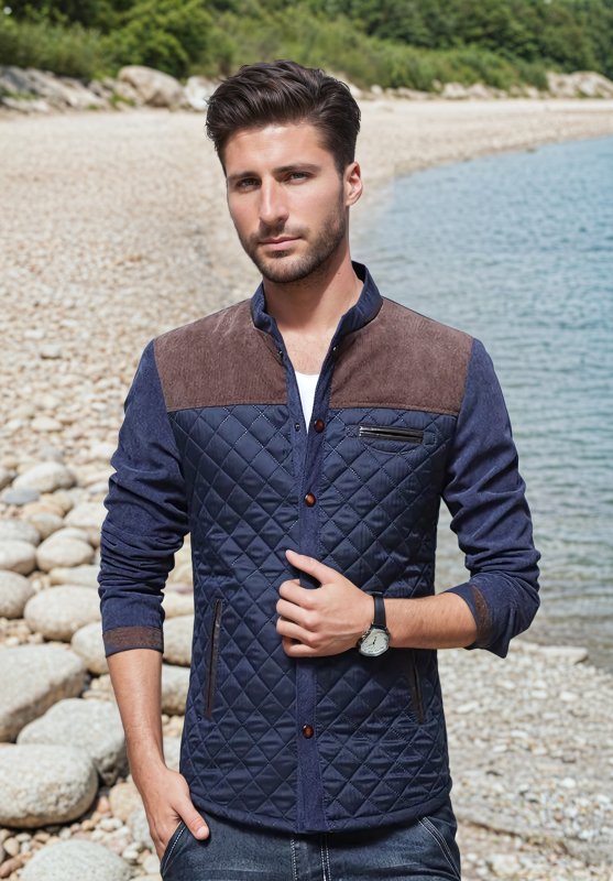 Stylish men’s casual jacket with windproof features