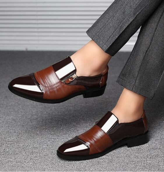 Stylish business formal slip-on shoes for men with shiny finish