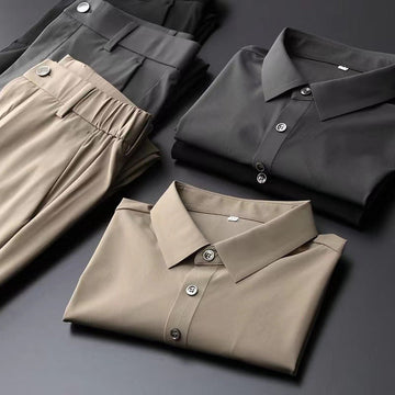 Men's polo shirt and trousers set for effortless style