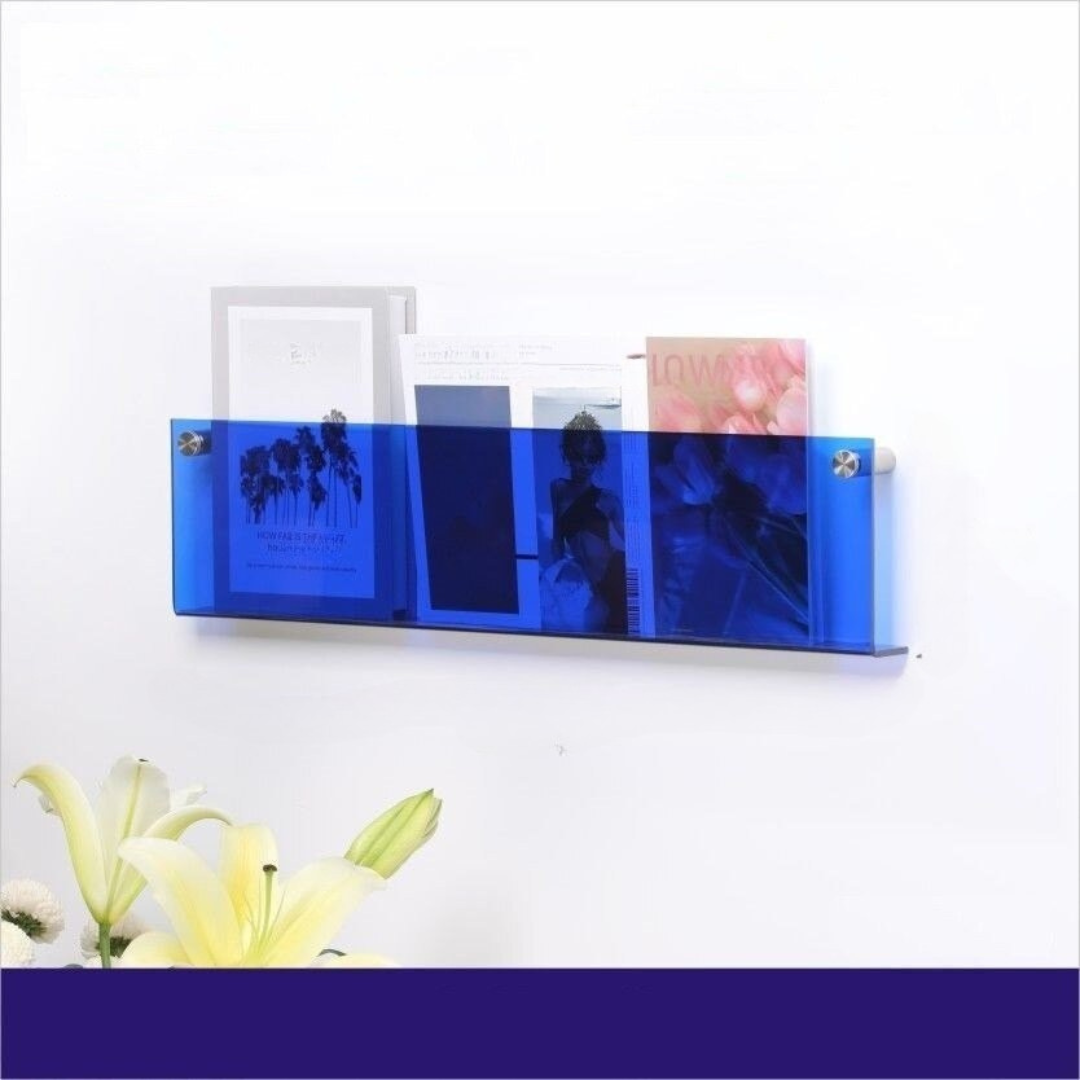 Translucent Segmented Wall-Mounted Magazine Holder