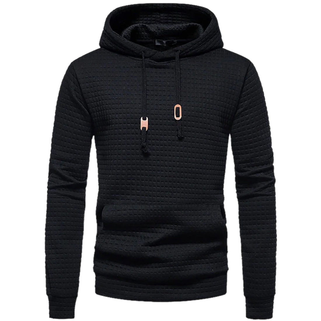 Casual hooded pullover with buttoned cuffs for men