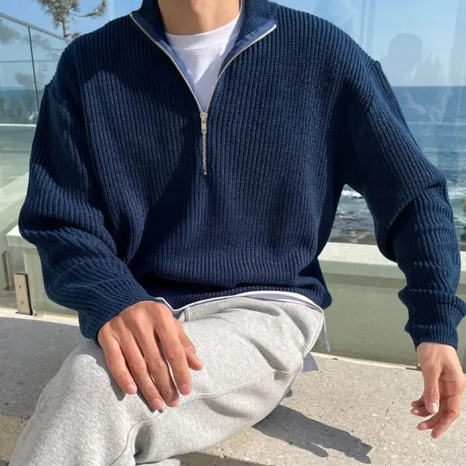 Men casual  half-zip sweater essential