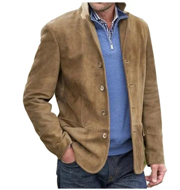 Men's suede blazer jacket for refined casual wear