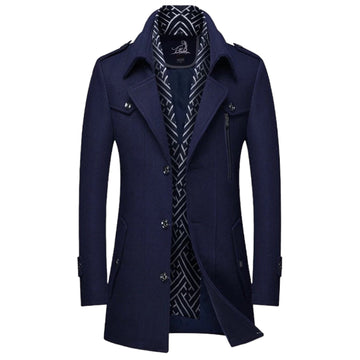 Men's trench coat with scarf