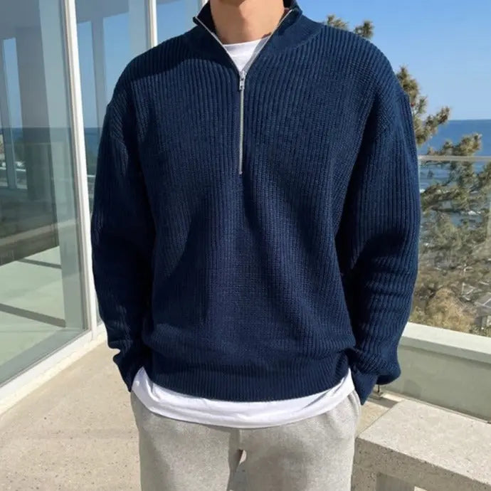 Men casual  half-zip sweater essential