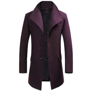 Men's overcoat with stand-up collar