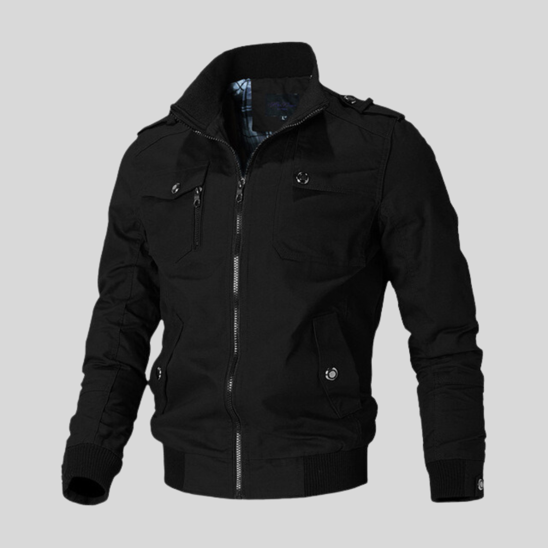 Men’s Bomber Jacket - Quilted Design - Zipper Closure - Warm Insulated Casual Outerwear