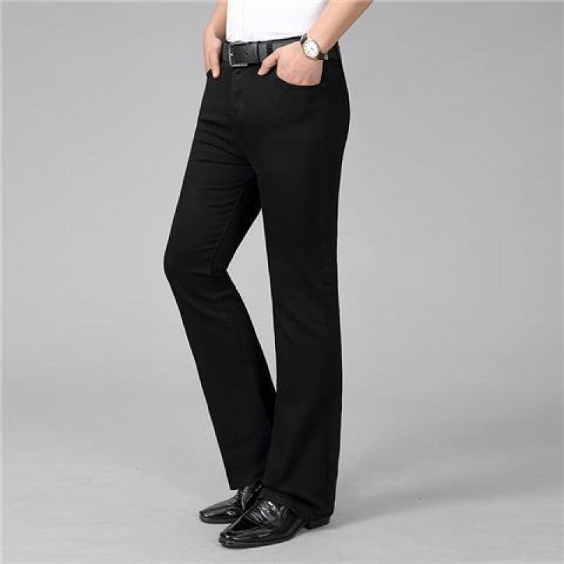 Men’s Jeans – Stretch Denim – Regular Fit – Micro-Flared Leg – Full Length