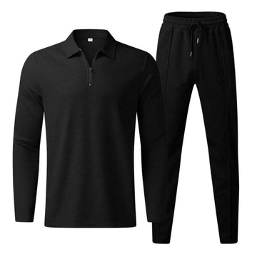 Men’s 2 Piece Set – Regular Fit – Cotton Blend – Half Zip Top – Tapered Leg Pants