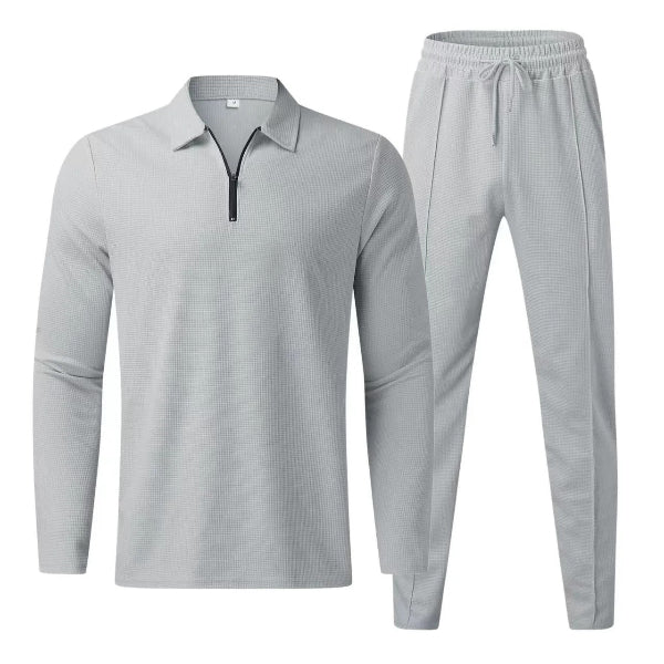 Men’s 2 Piece Set – Regular Fit – Cotton Blend – Half Zip Top – Tapered Leg Pants