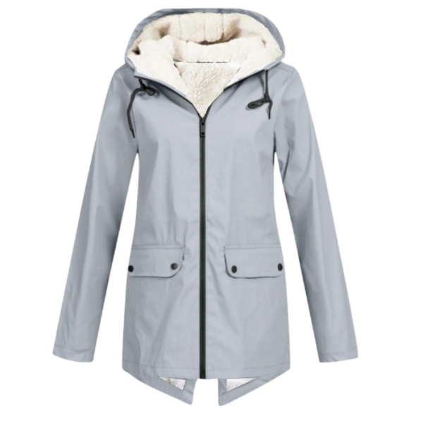 Women’s Trench Coat – Waterproof – Fleece Lined – Tailored Fit – Hooded Mid Length