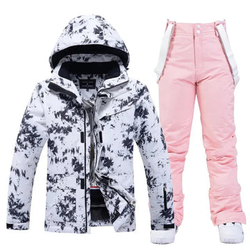 Women’s Two-Piece Ski Jacket – Water-Resistant Insulated – Hooded – Athletic Fit – Mid-Hip Length