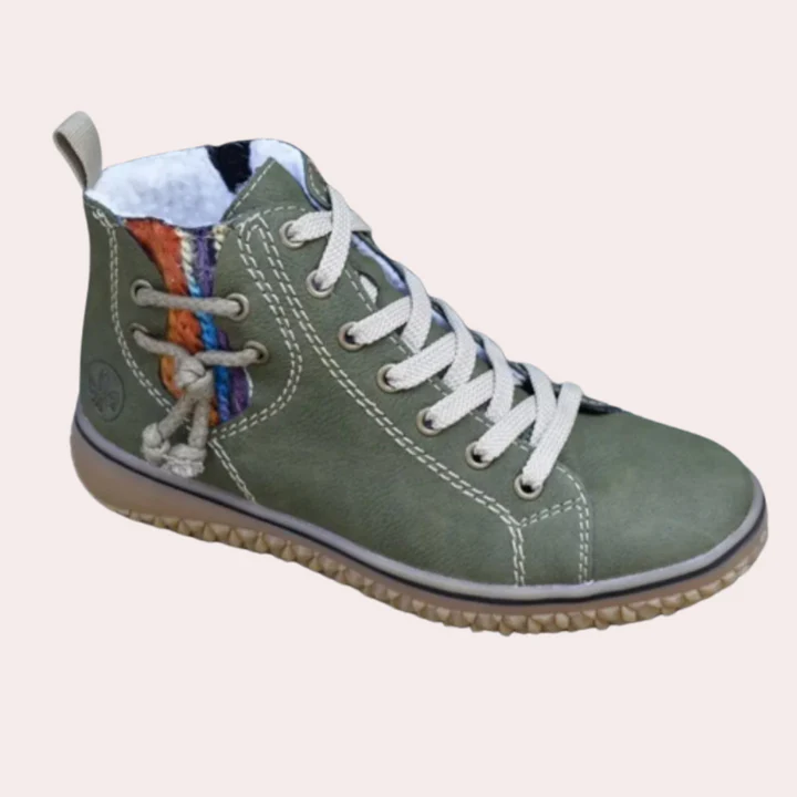 Women’s Ankle Boots – Smooth Leather – Lace-Up – Sleek Fit – Treaded Sole – Stitch Detail