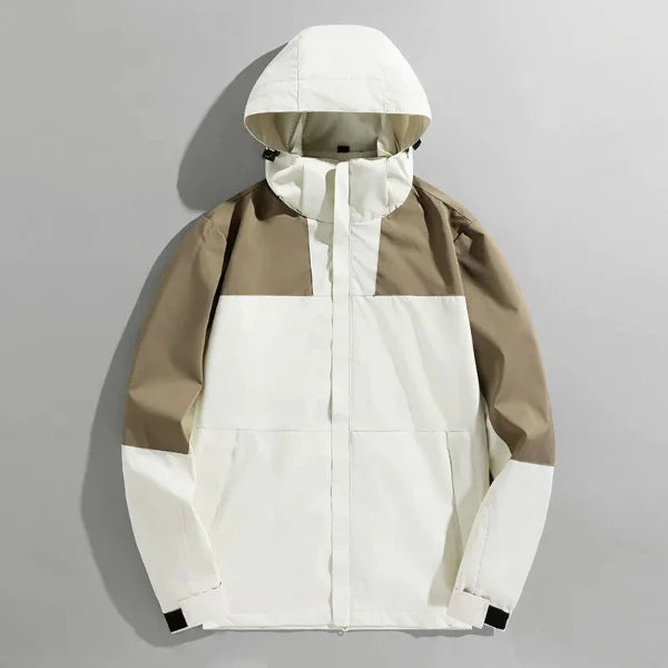 Men’s Outdoor Jacket – Regular Fit – Water-Resistant – Windproof – Detachable Hood
