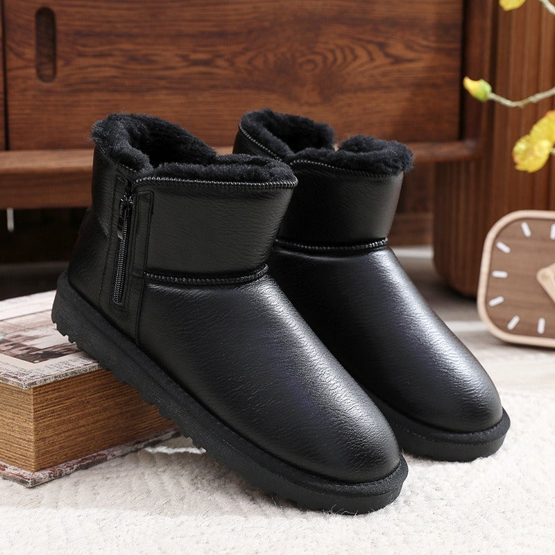 Men’s Ankle Boots – Faux Leather – Fur Lined – Insulated Sole – Outdoor Wear