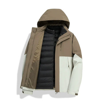 Jack Two-Piece | Hooded Color Block Ski Jacket and Puffer Jacket