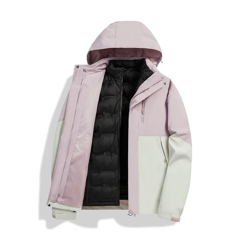 Jack Two-Piece | Hooded Color Block Ski Jacket and Puffer Jacket