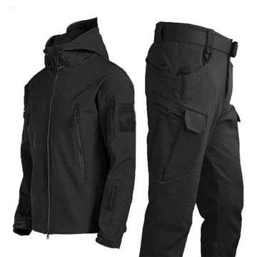 Men’s Two-Piece Set – Streamlined Fit – Hooded Full Zip Jacket – Cargo Pocket Pants